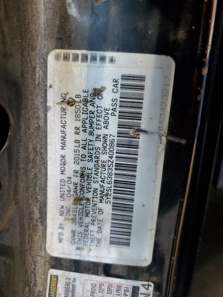 2005 Pontiac Vibe VIN: 5Y2SL63835Z400867 Lot: 86628965