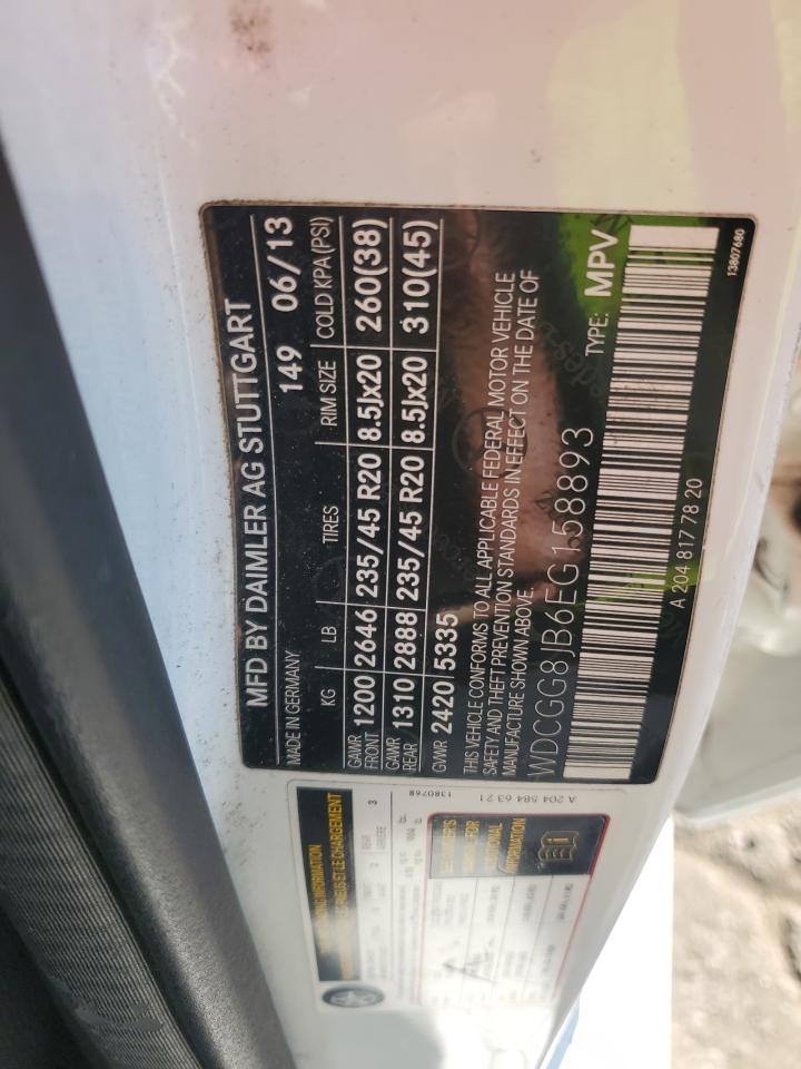 2014 Mercedes-Benz Glk 350 4Matic VIN: WDCGG8JB6EG158893 Lot: 86339365