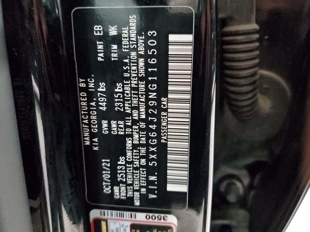 2022 Kia K5 Gt Line VIN: 5XXG64J29NG116503 Lot: 87442885