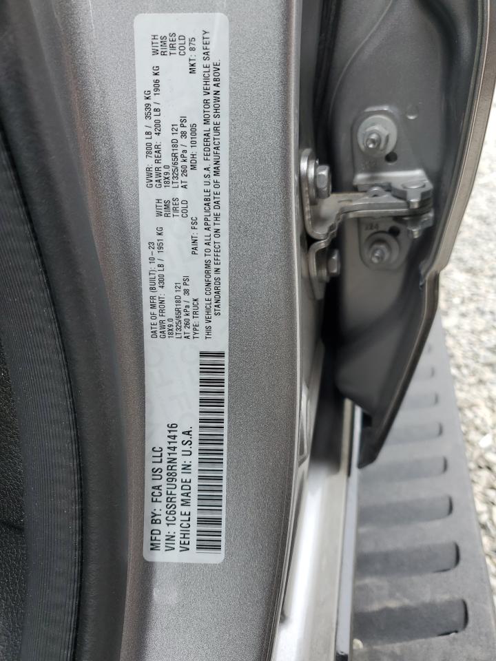 2024 Ram 1500 Trx VIN: 1C6SRFU98RN141416 Lot: 90222295