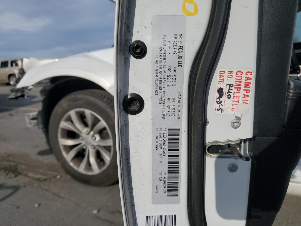 2015 Chrysler 300 Limited VIN: 2C3CCAAG8FH859223 Lot: 82717515