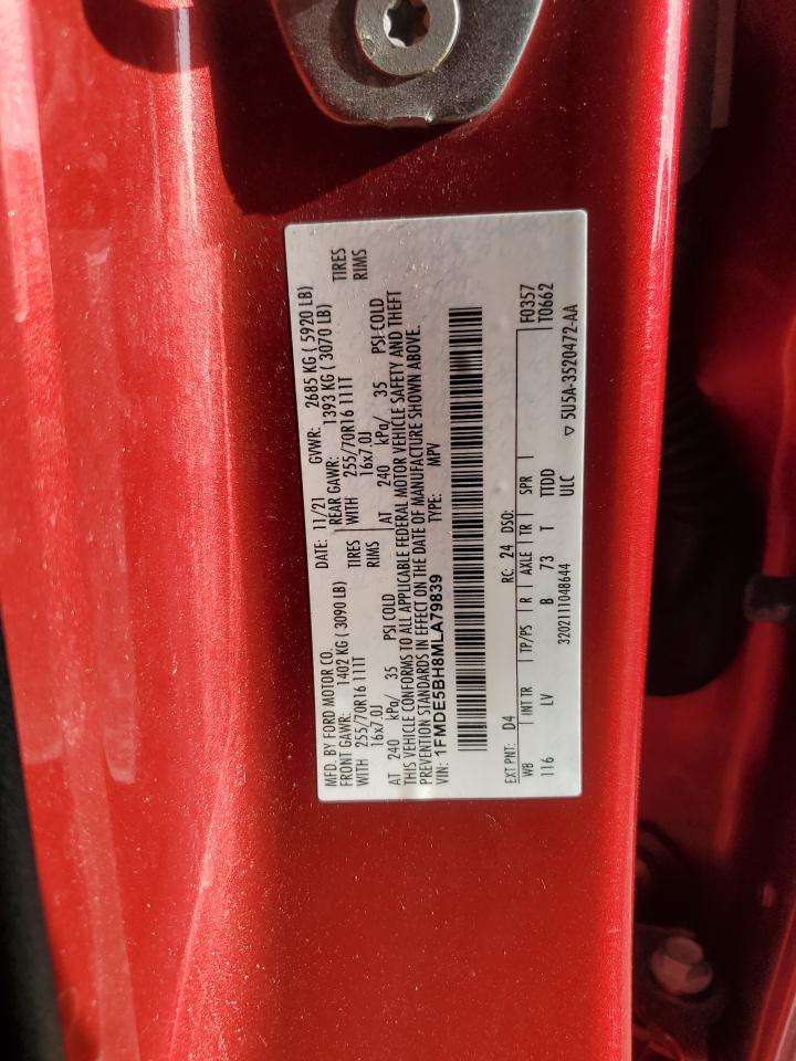 2021 Ford Bronco Base VIN: 1FMDE5BH8MLA79839 Lot: 85903995