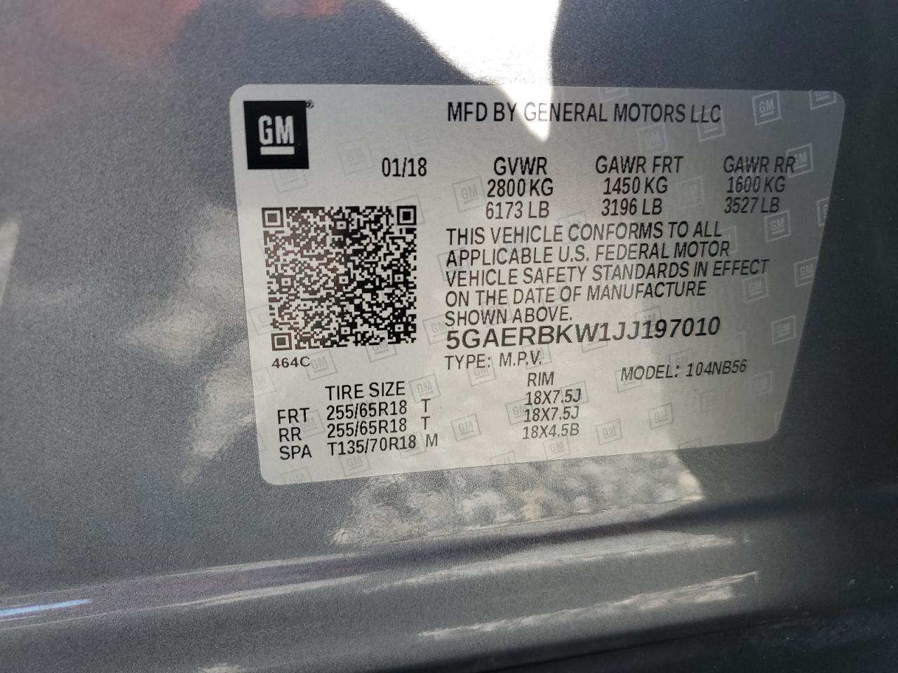 2018 Buick Enclave Essence VIN: 5GAERBKW1JJ197010 Lot: 86134605