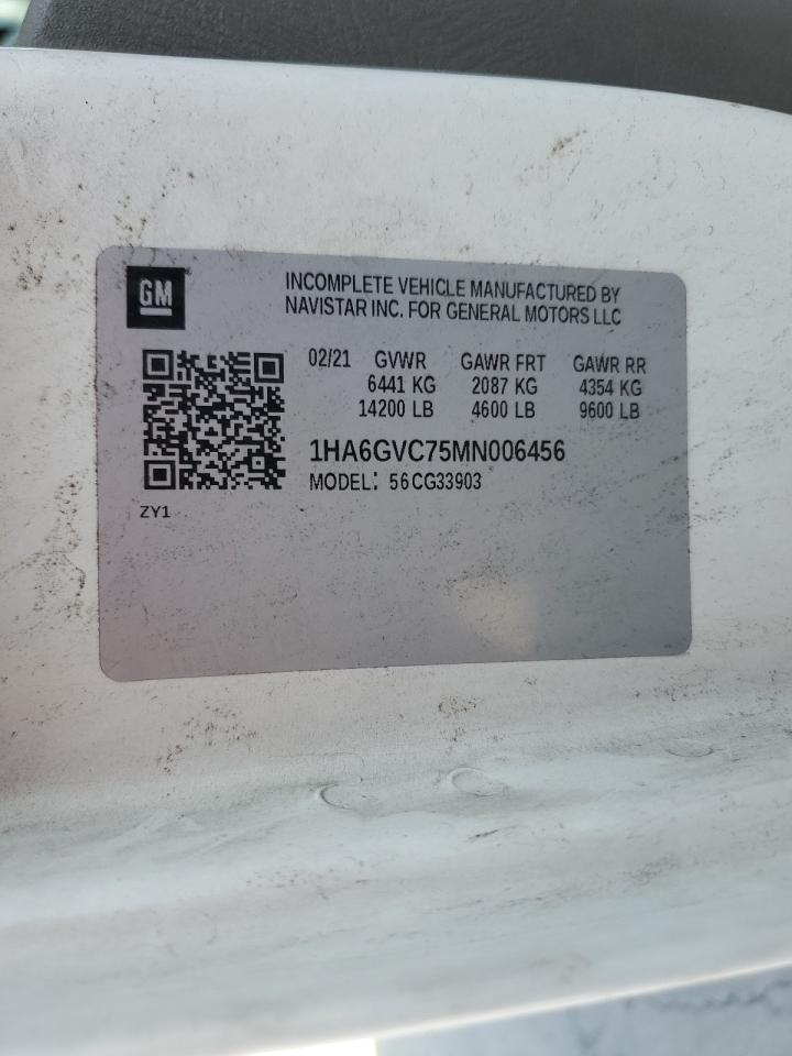 2021 Chevrolet Express Delivery Truck VIN: 1HA6GVC75MN006456 Lot: 87439205