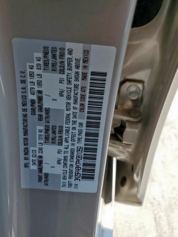2023 Mazda 3 Select VIN: 3MZBPABM7PM361059 Lot: 84958955