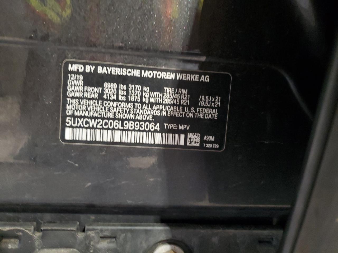 2020 BMW X7 xDrive40I VIN: 5UXCW2C06L9B93064 Lot: 82190705
