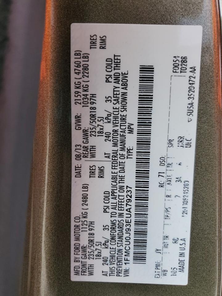 2014 Ford Escape Titanium VIN: 1FMCU0J93EUA79237 Lot: 86785695