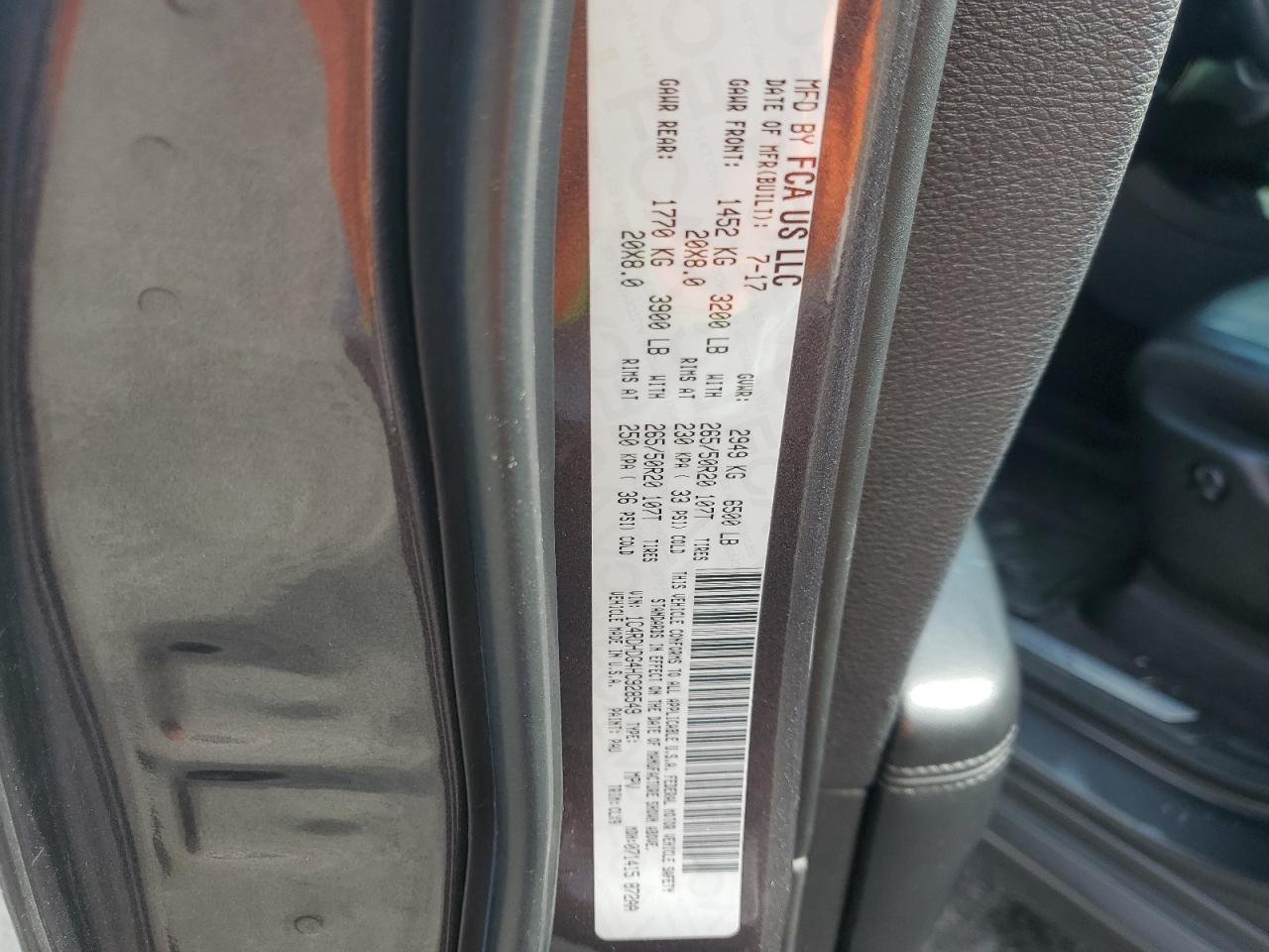 2017 Dodge Durango Gt VIN: 1C4RDHDG4HC928549 Lot: 89544585