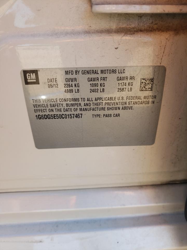 2012 Cadillac Cts Luxury Collection VIN: 1G6DG5E50C0157467 Lot: 86231295