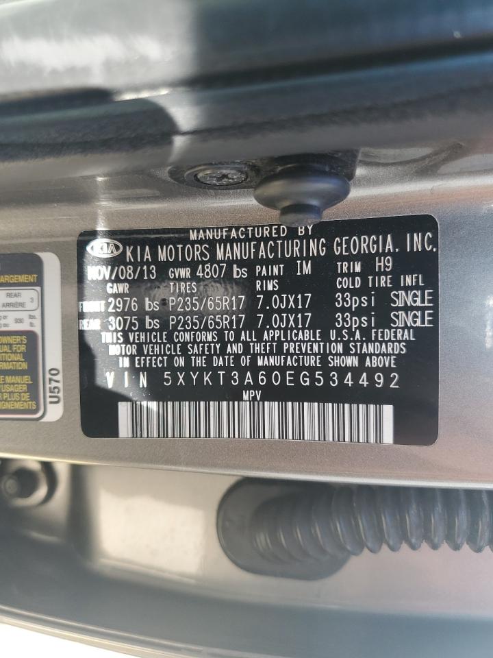 2014 Kia Sorento Lx VIN: 5XYKT3A60EG534492 Lot: 85546555