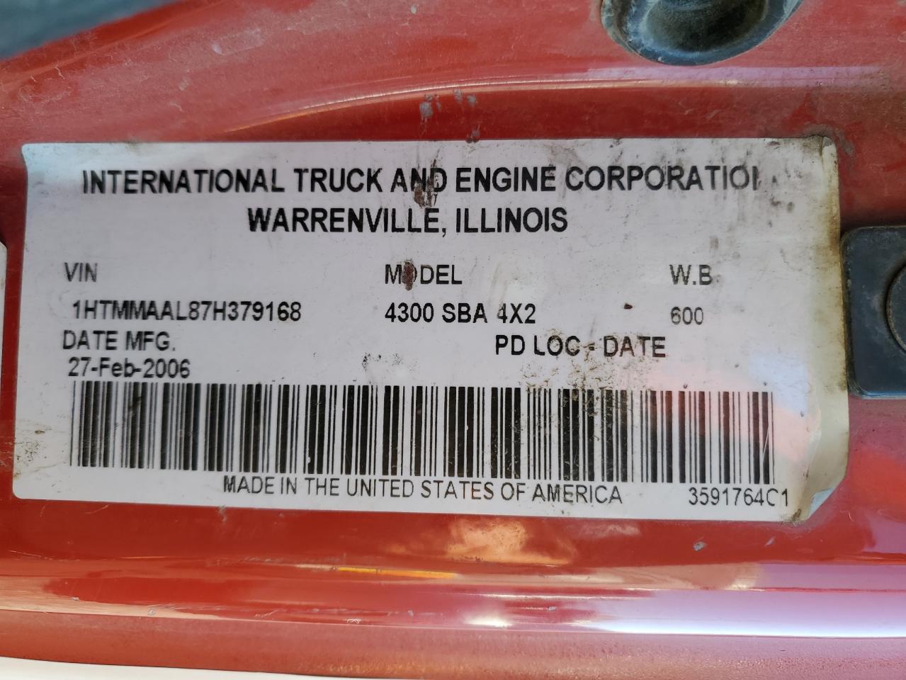 2007 International 4000 4300 VIN: 1HTMMAAL87H379168 Lot: 85338945