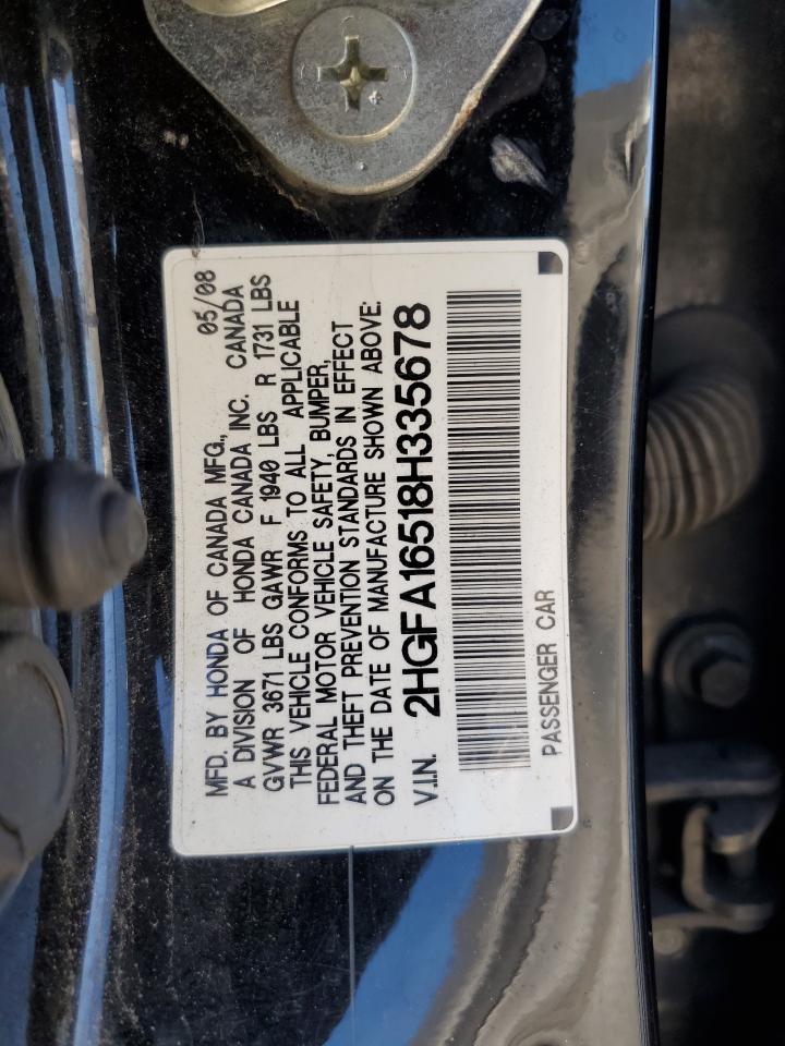 2008 Honda Civic Lx VIN: 2HGFA16518H335678 Lot: 84477485