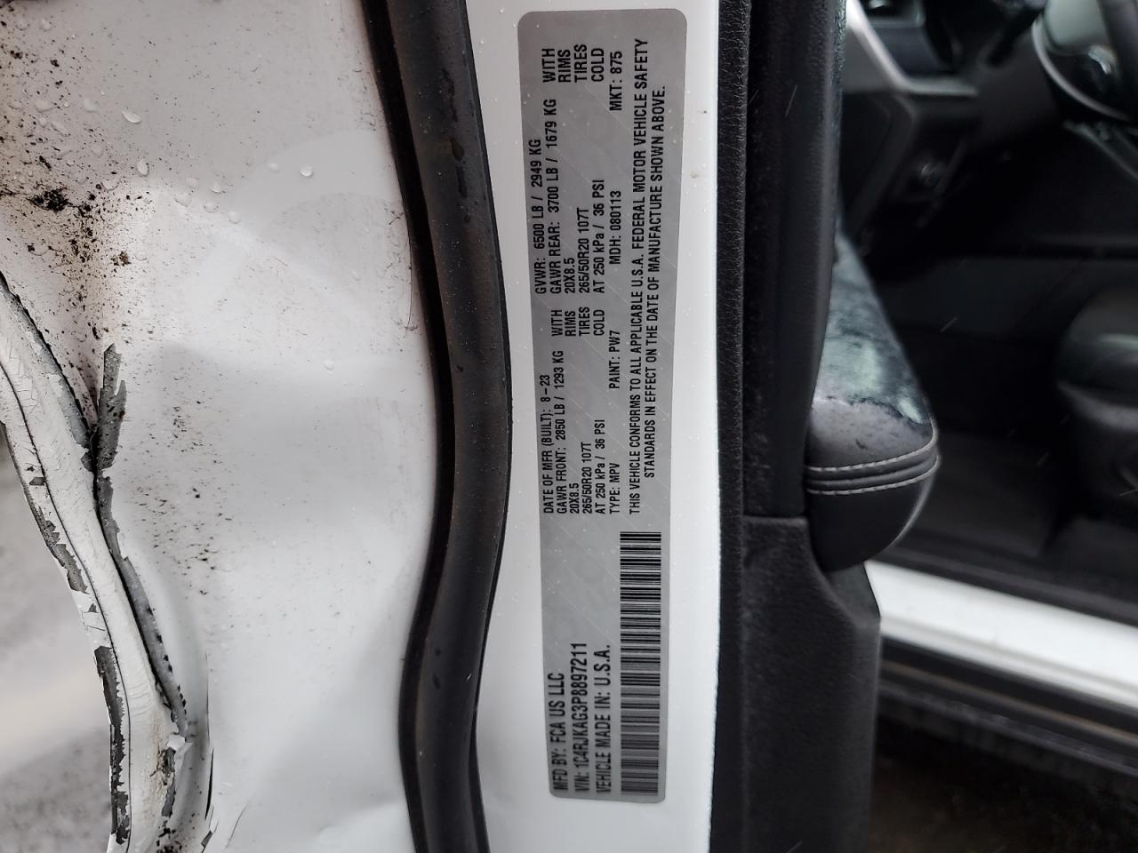 2023 Jeep Grand Cherokee L Laredo VIN: 1C4RJKAG3P8897211 Lot: 85873245