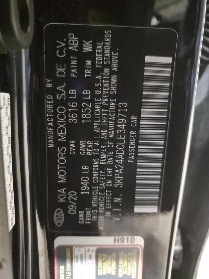 2020 Kia Rio Lx VIN: 3KPA24AD0LE349713 Lot: 87428925