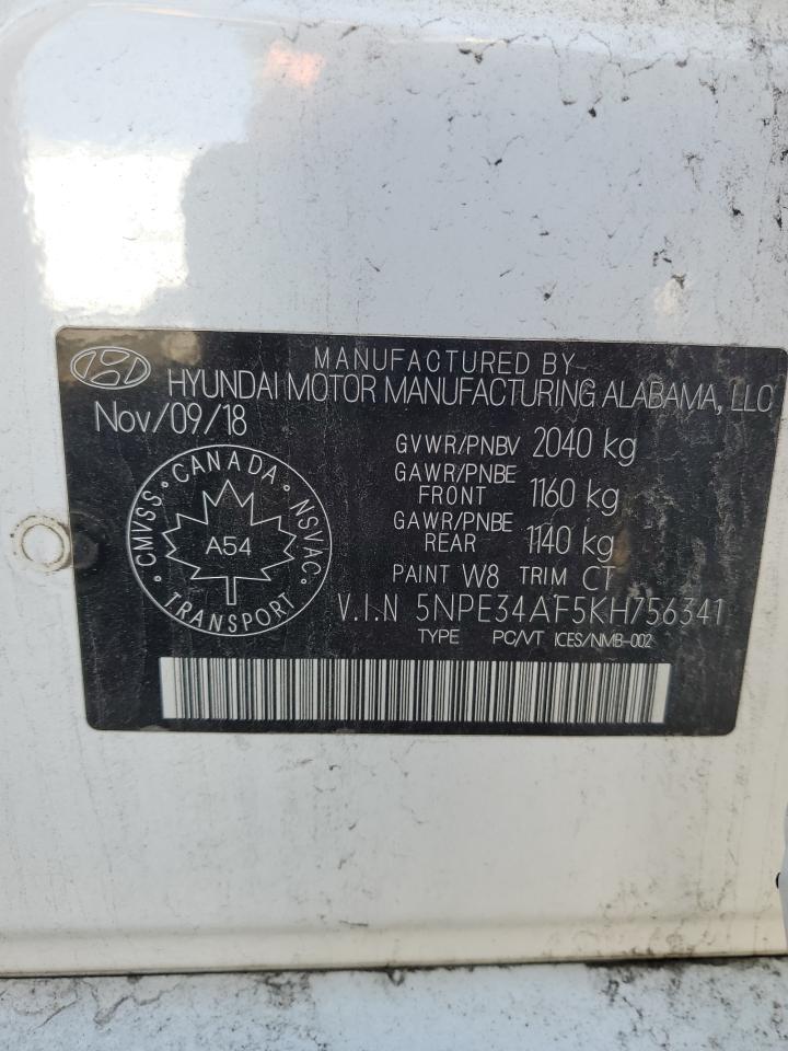 2019 Hyundai Sonata Limited VIN: 5NPE34AF5KH756341 Lot: 84735775