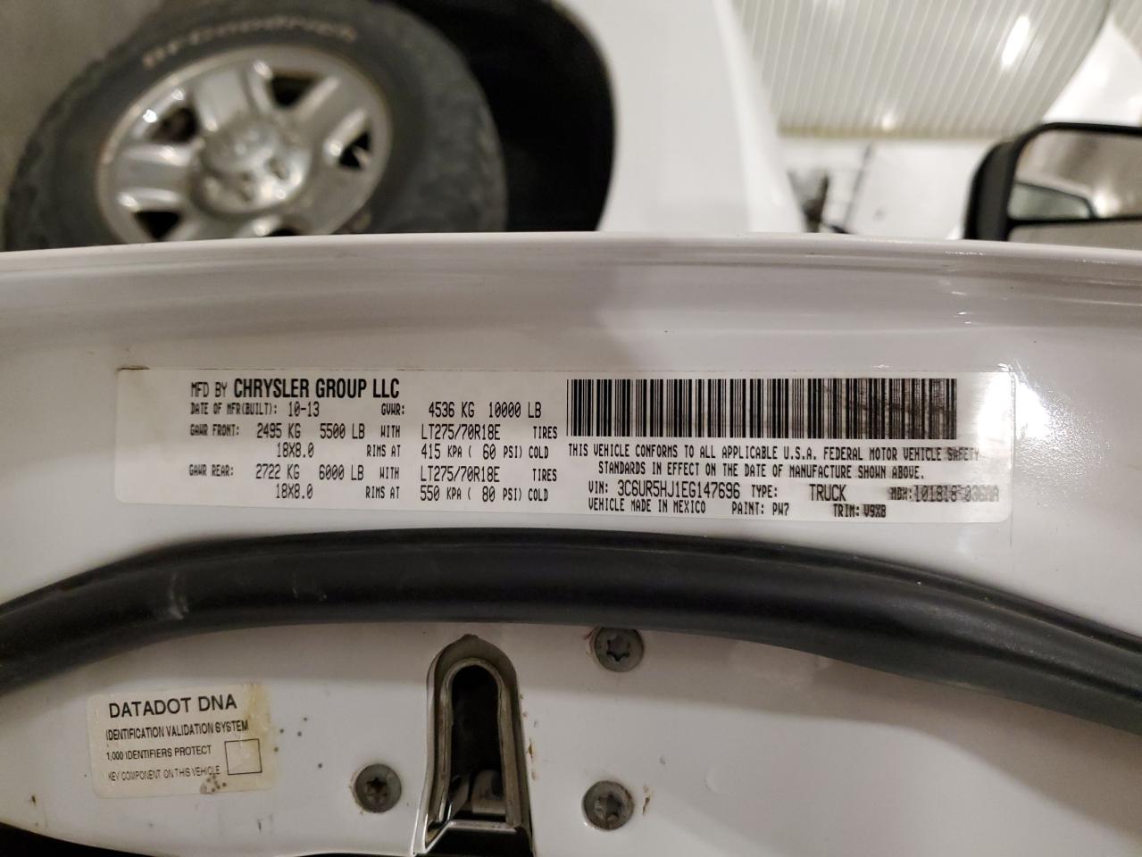 2014 Ram 2500 St VIN: 3C6UR5HJ1EG147696 Lot: 90037445