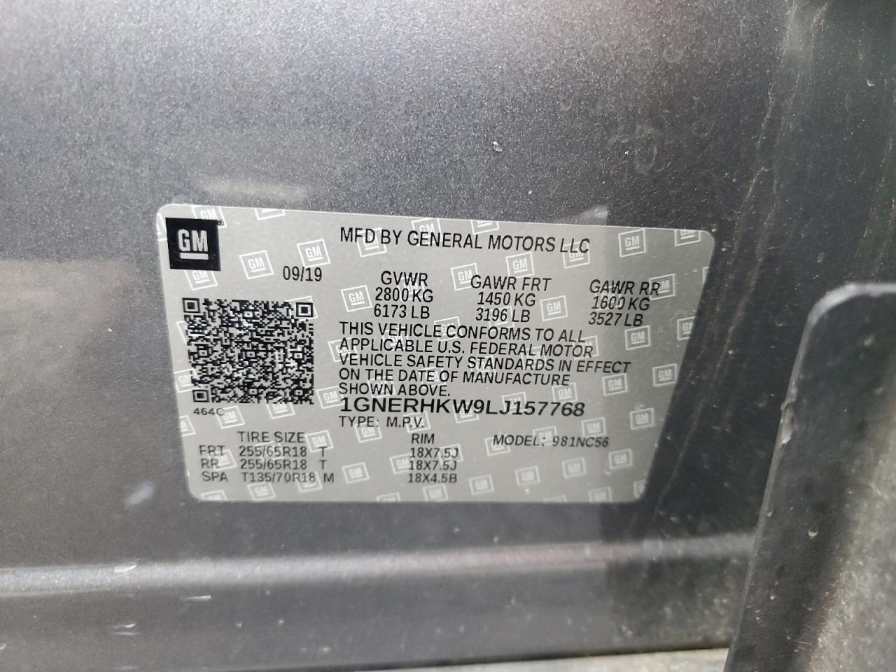 2020 Chevrolet Traverse Lt VIN: 1GNERHKW9LJ157768 Lot: 86257315