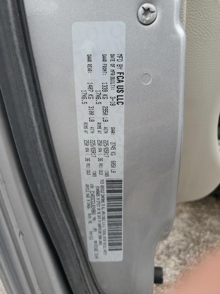 2018 Dodge Grand Caravan Sxt VIN: 2C4RDGCG3JR249803 Lot: 90053205