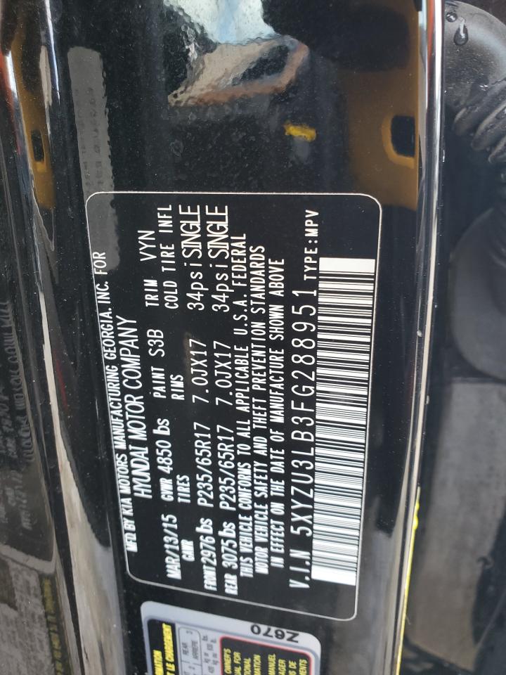 2015 Hyundai Santa Fe Sport VIN: 5XYZU3LB3FG288951 Lot: 85191935