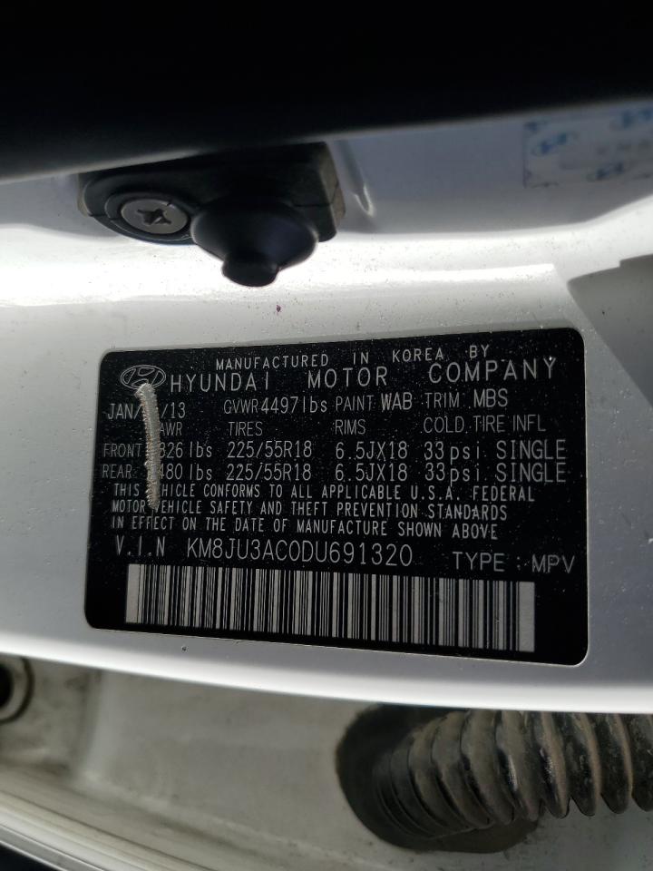 2013 Hyundai Tucson Gls VIN: KM8JU3AC0DU691320 Lot: 82507505