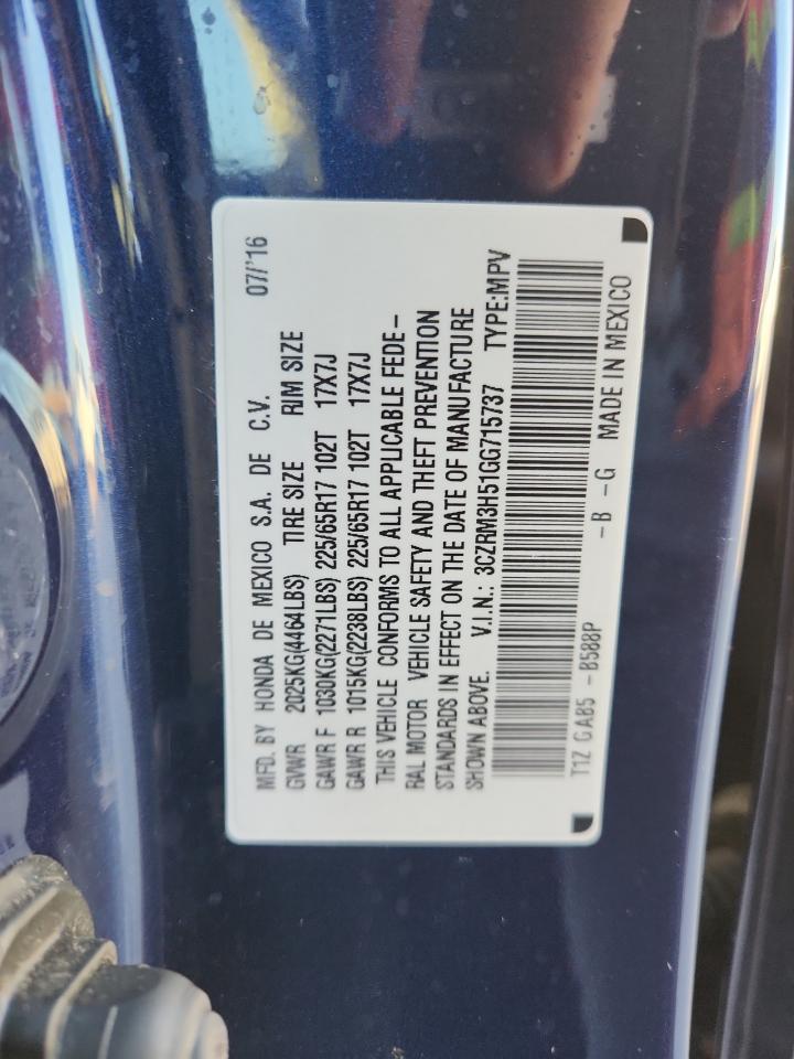 2016 Honda Cr-V Ex VIN: 3CZRM3H51GG715737 Lot: 87220215