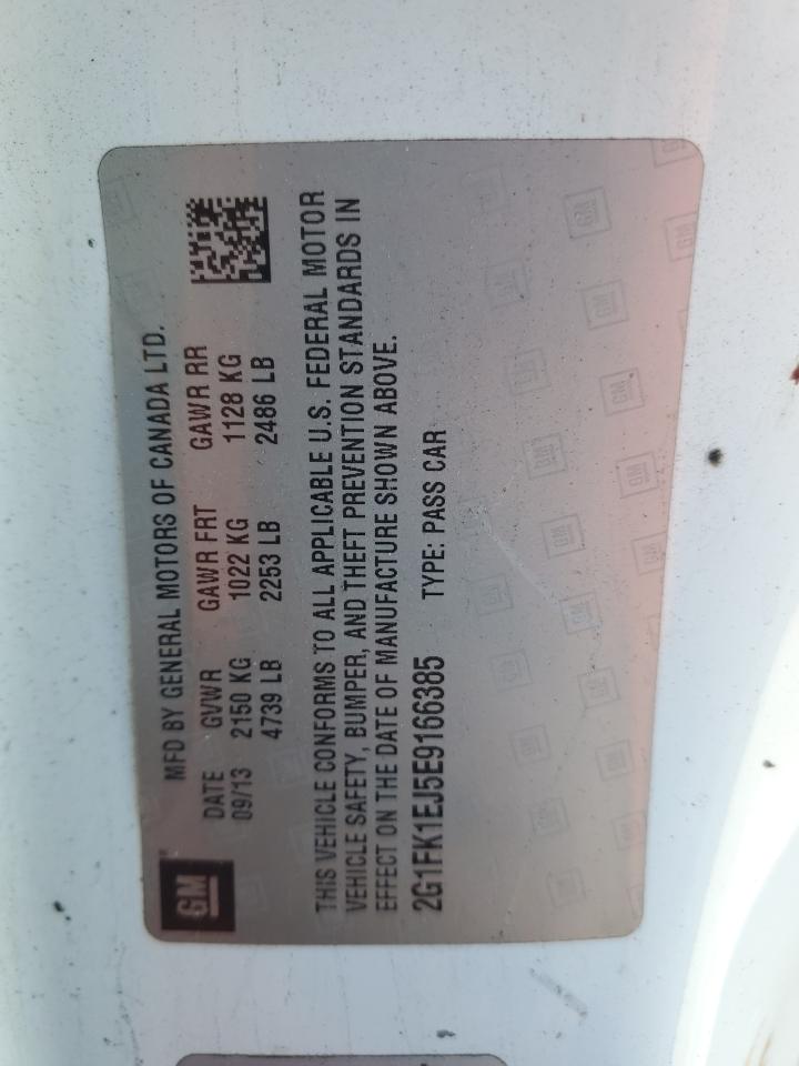 2014 Chevrolet Camaro 2Ss VIN: 2G1FK1EJ5E9166385 Lot: 91063535