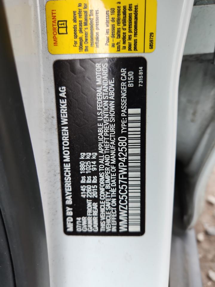 2015 Mini Cooper S Countryman VIN: WMWZC5C57FWP42580 Lot: 82179825