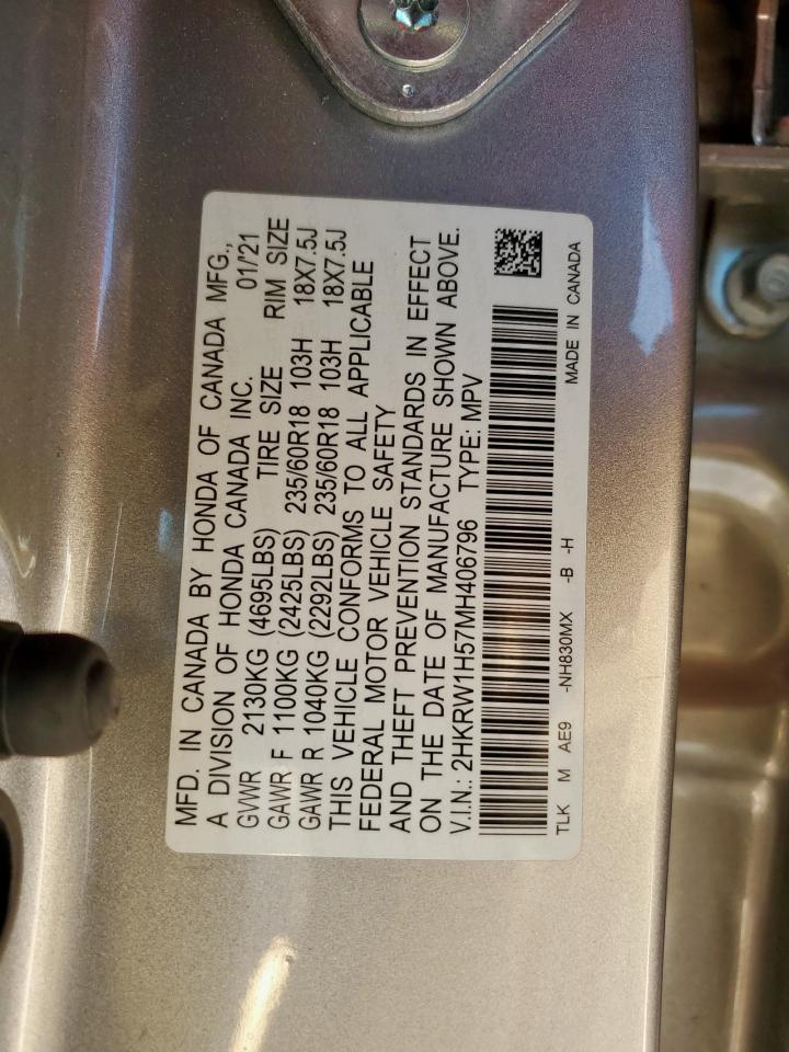 2021 Honda Cr-V Ex VIN: 2HKRW1H57MH406796 Lot: 82440035
