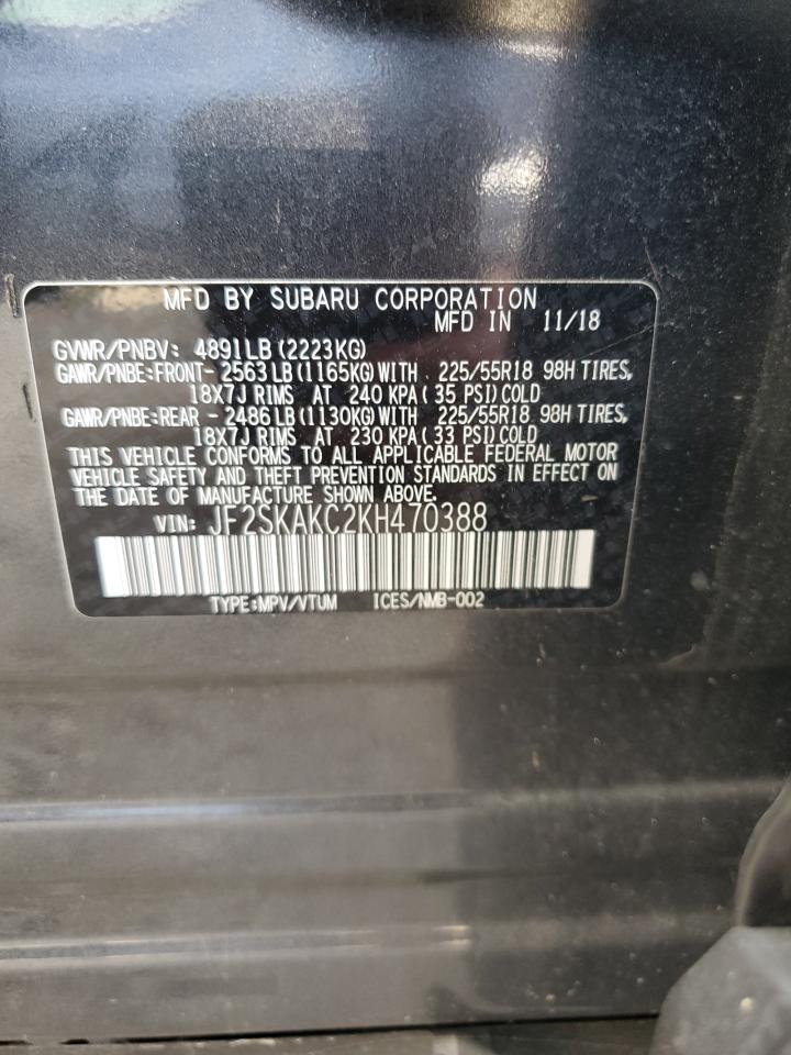 2019 Subaru Forester Sport VIN: JF2SKAKC2KH470388 Lot: 84870925