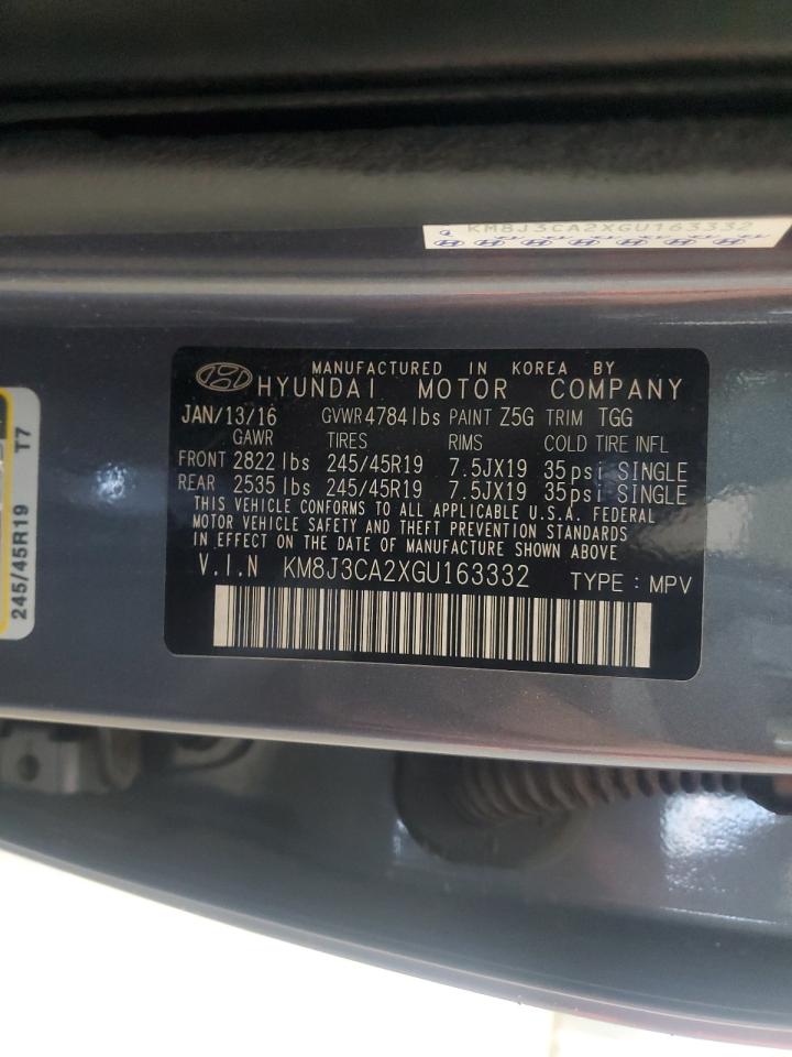 2016 Hyundai Tucson Limited VIN: KM8J3CA2XGU163332 Lot: 82256365