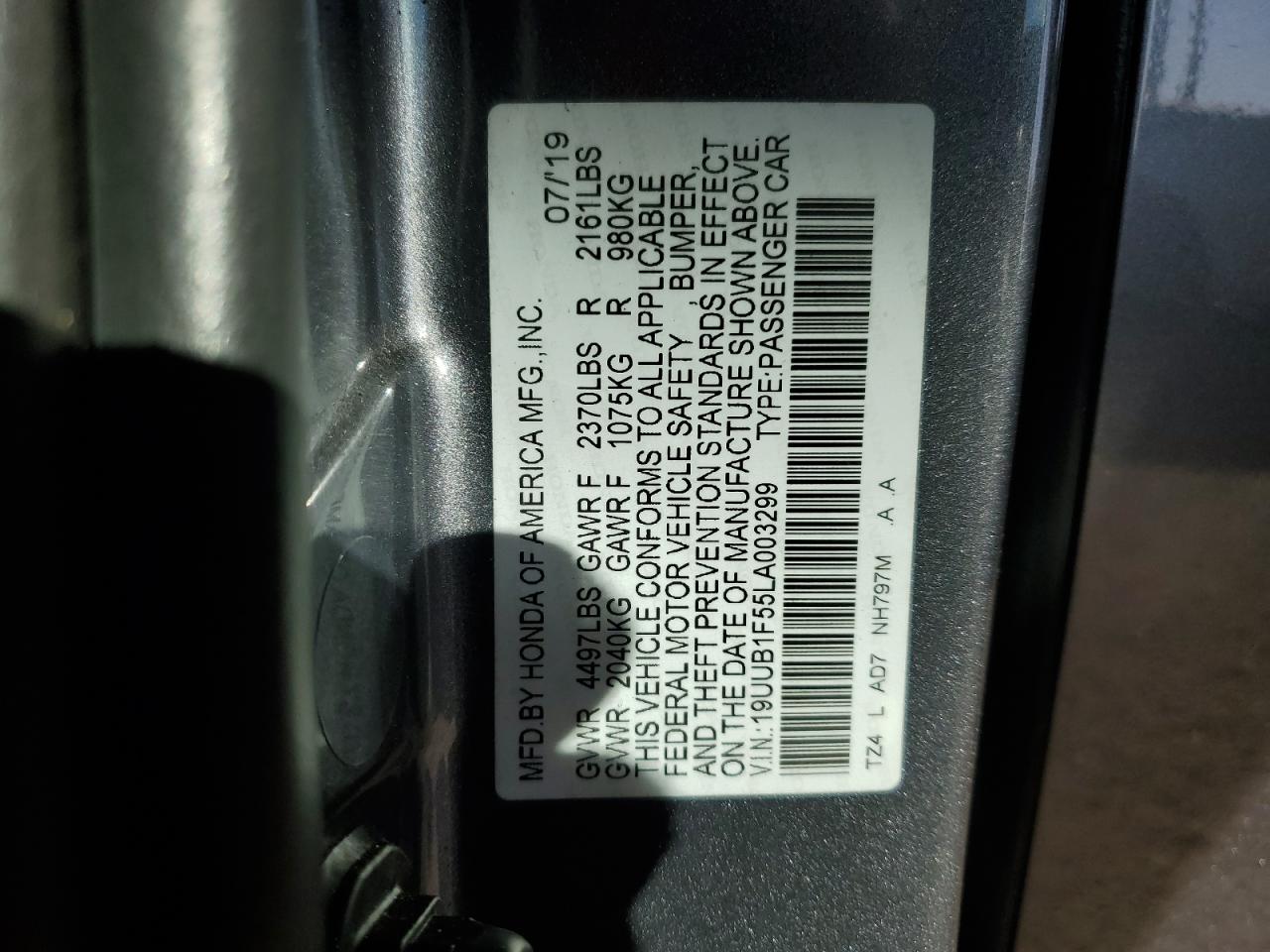2020 Acura Tlx Technology VIN: 19UUB1F55LA003299 Lot: 85741115