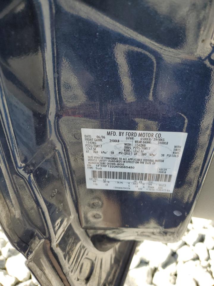 2006 Ford F150 VIN: 1FTRF12226NB85450 Lot: 82276525