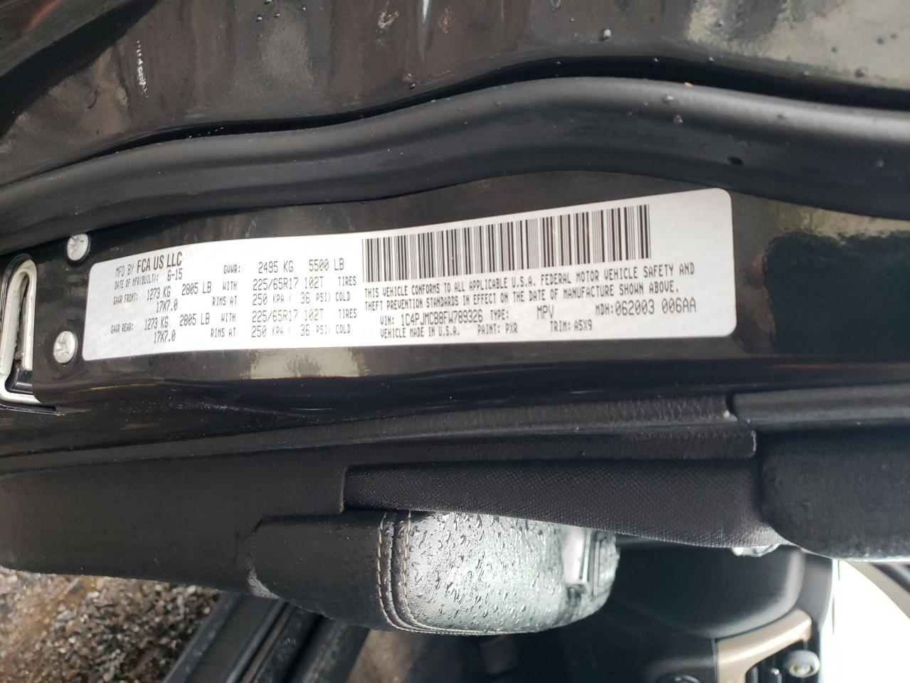 2015 Jeep Cherokee Latitude VIN: 1C4PJMCB8FW789326 Lot: 82280835