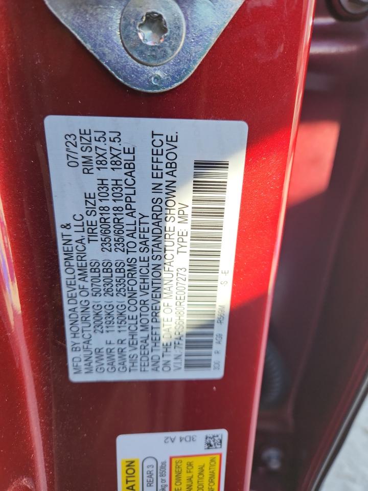 2024 Honda Cr-V Sport-L VIN: 7FARS6H80RE007273 Lot: 87013095