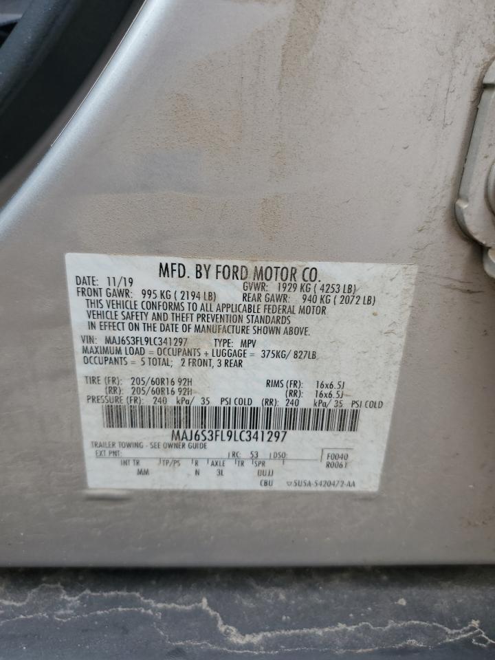 2020 Ford Ecosport S VIN: MAJ6S3FL9LC341297 Lot: 86503965