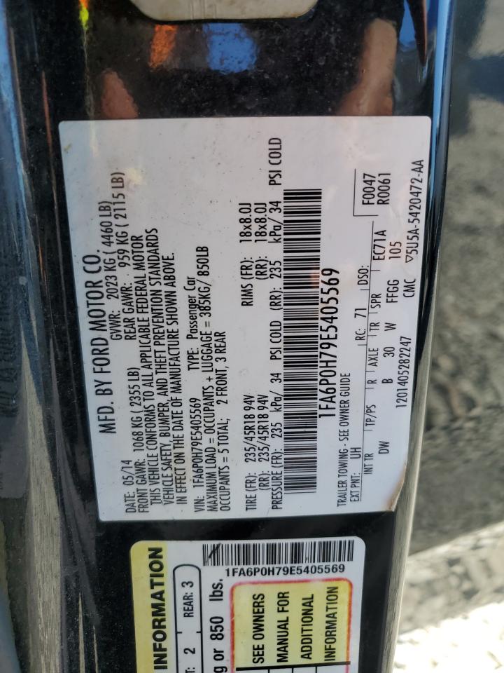 2014 Ford Fusion Se VIN: 1FA6P0H79E5405569 Lot: 84962725