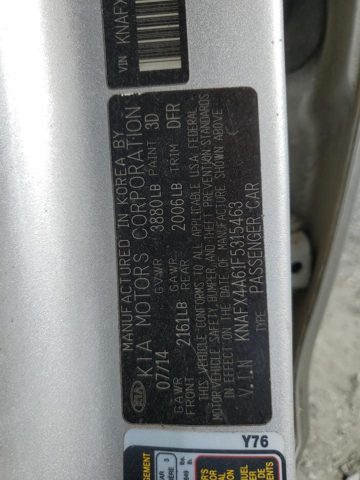 2015 Kia Forte Lx VIN: KNAFX4A61F5315463 Lot: 85383295