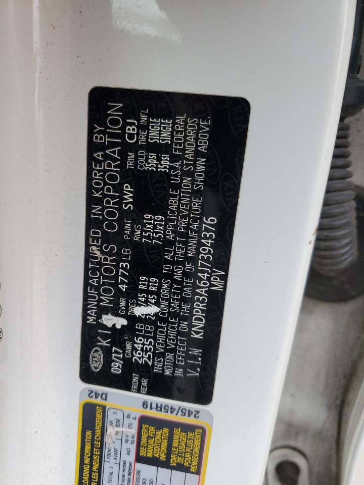 2018 Kia Sportage Sx VIN: KNDPR3A64J7394376 Lot: 90455005