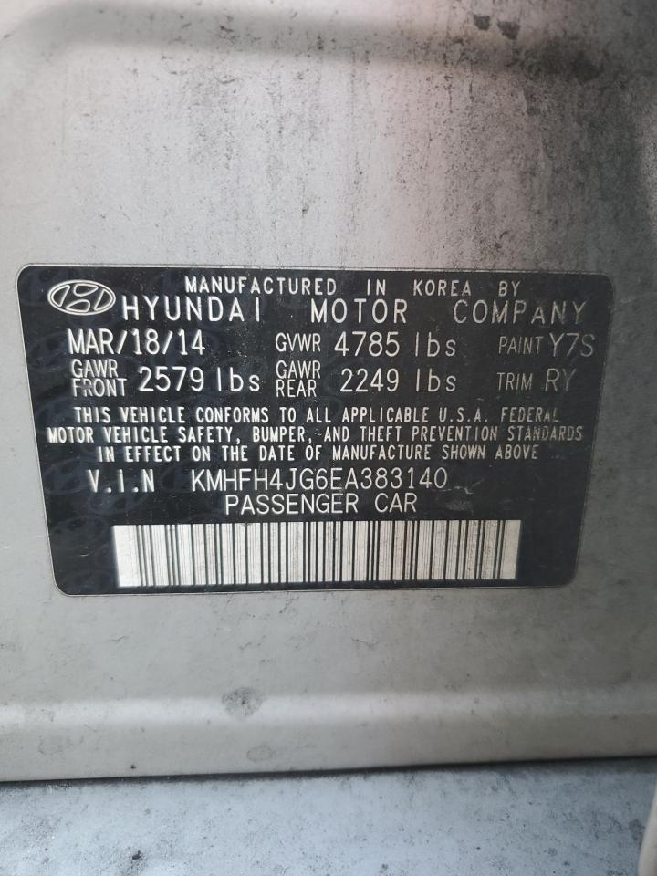 2014 Hyundai Azera Gls VIN: KMHFH4JG6EA383140 Lot: 86995775