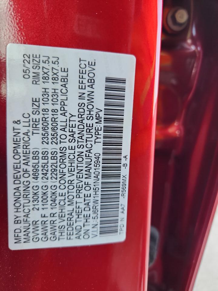 2022 Honda Cr-V Ex VIN: 5J6RW1H51NA015940 Lot: 85851745