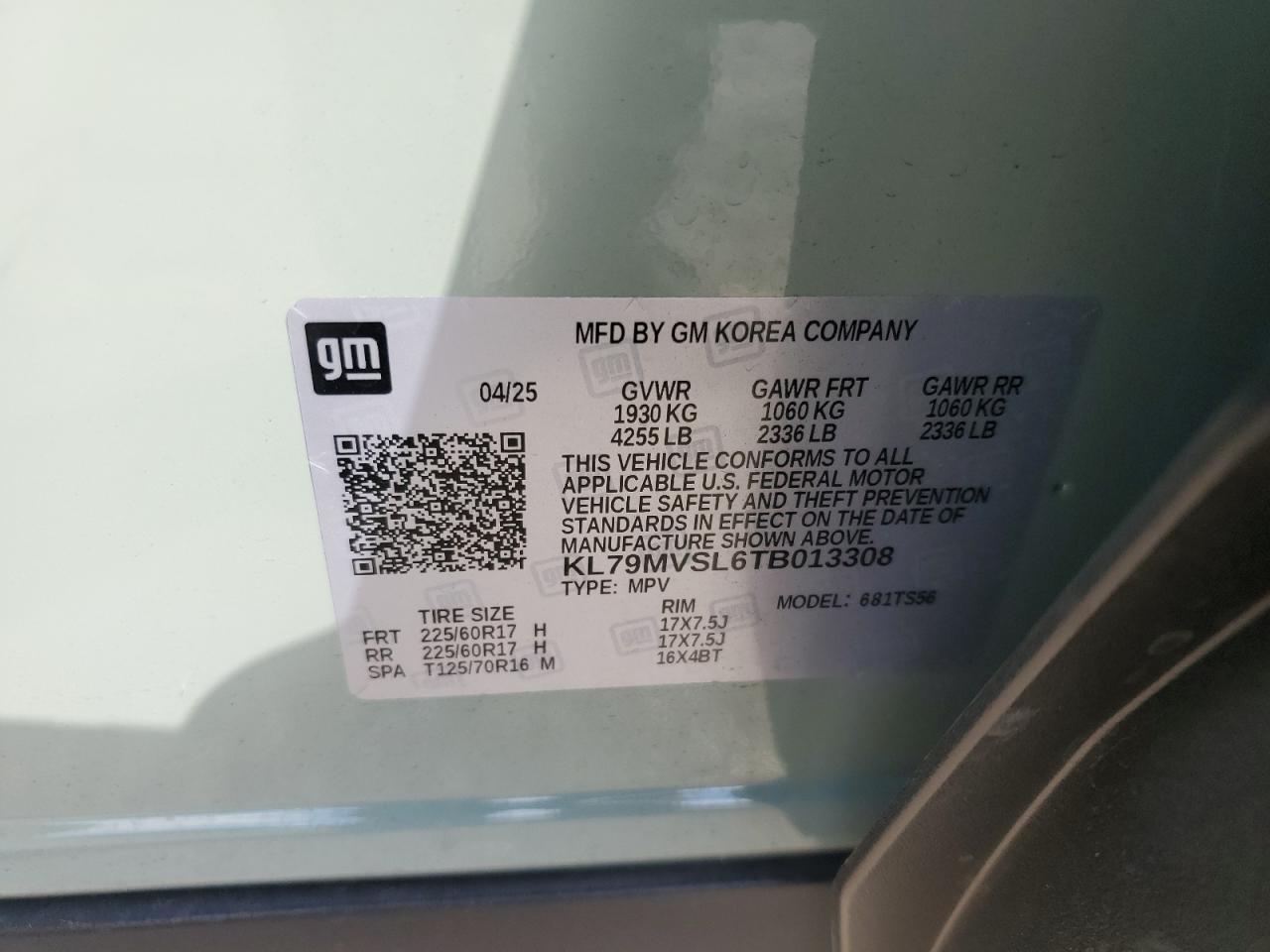 2026 Chevrolet Trailblazer Activ VIN: KL79MVSL6TB013308 Lot: 84754565