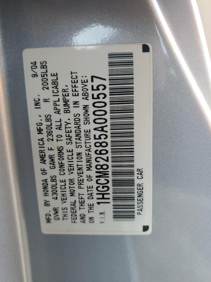 2005 Honda Accord Ex VIN: 1HGCM82685A000557 Lot: 82323735