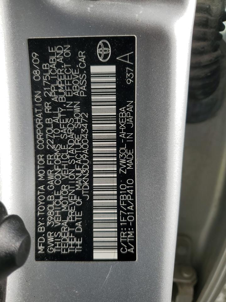 2010 Toyota Prius VIN: JTDKN3DU9A0043472 Lot: 85383815