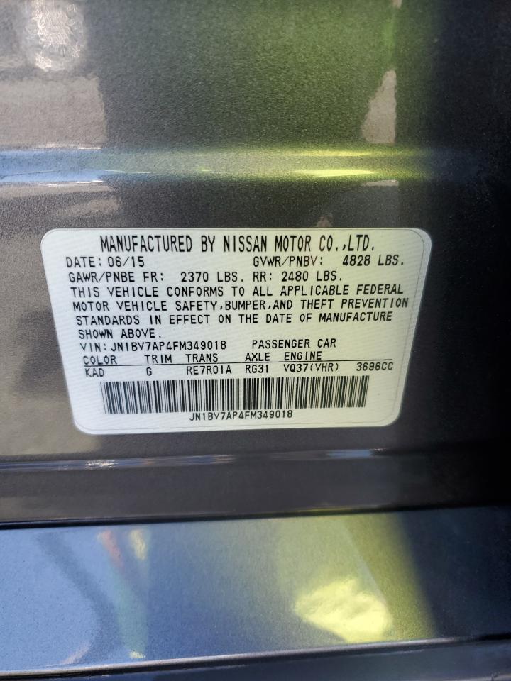 2015 Infiniti Q50 Base VIN: JN1BV7AP4FM349018 Lot: 82786455