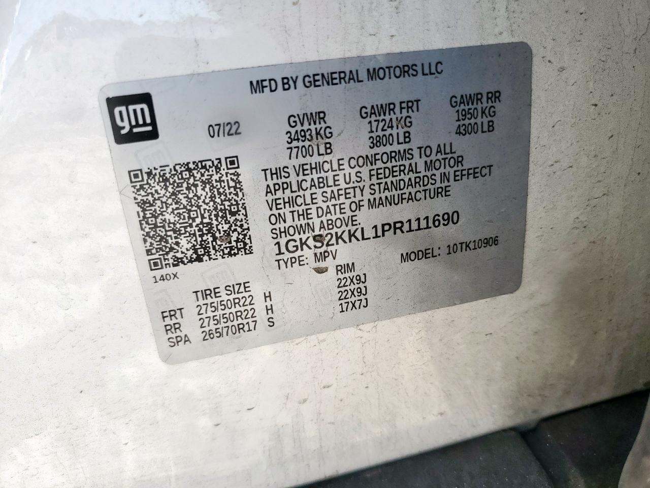 2023 GMC Yukon Xl Denali Ultimate VIN: 1GKS2KKL1PR111690 Lot: 84645455