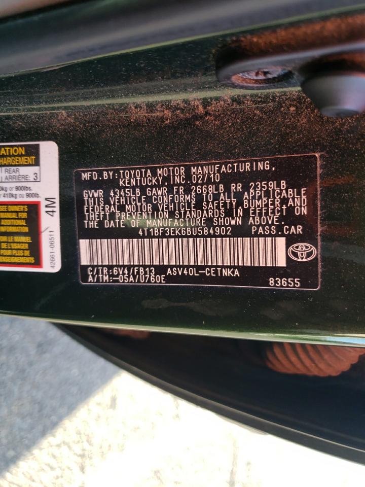 2011 Toyota Camry Base VIN: 4T1BF3EK6BU584902 Lot: 82459825