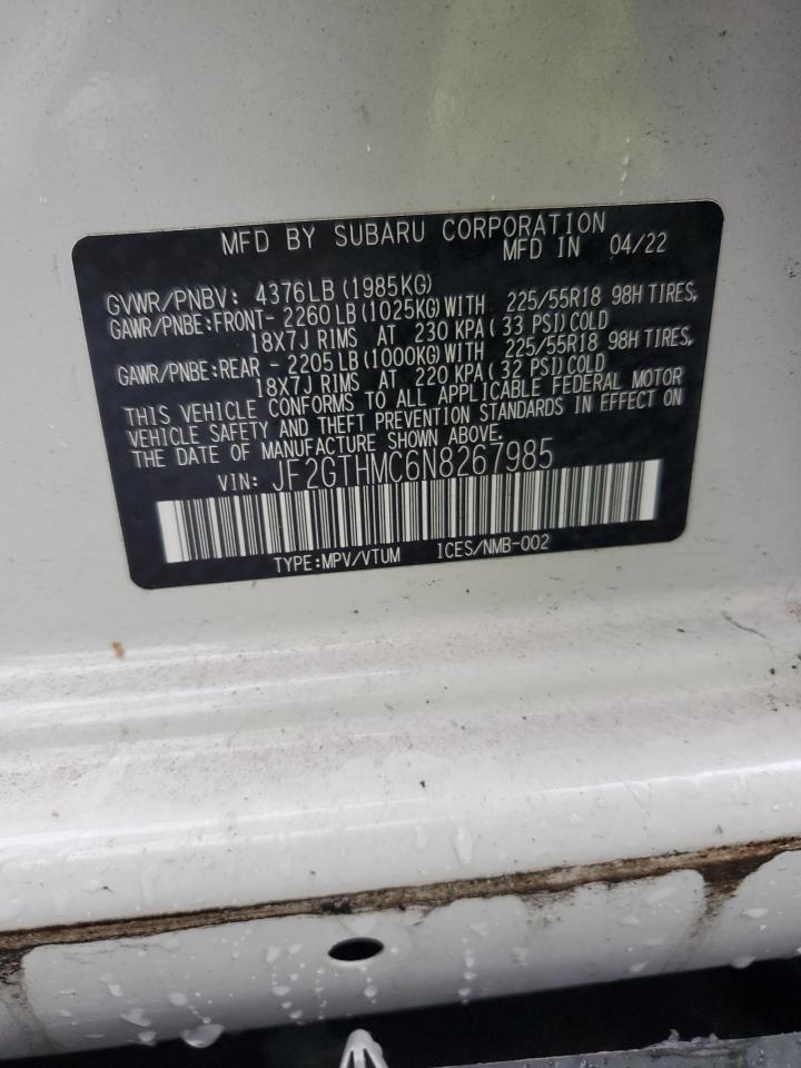 2022 Subaru Crosstrek Limited VIN: JF2GTHMC6N8267985 Lot: 84951715