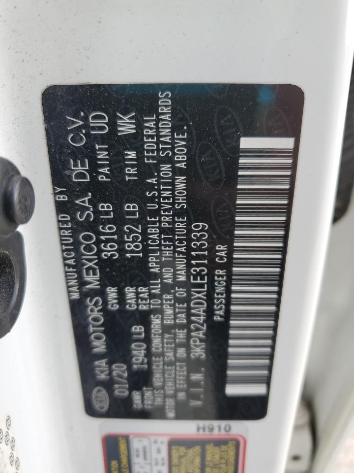 2020 Kia Rio Lx VIN: 3KPA24ADXLE311339 Lot: 87362505