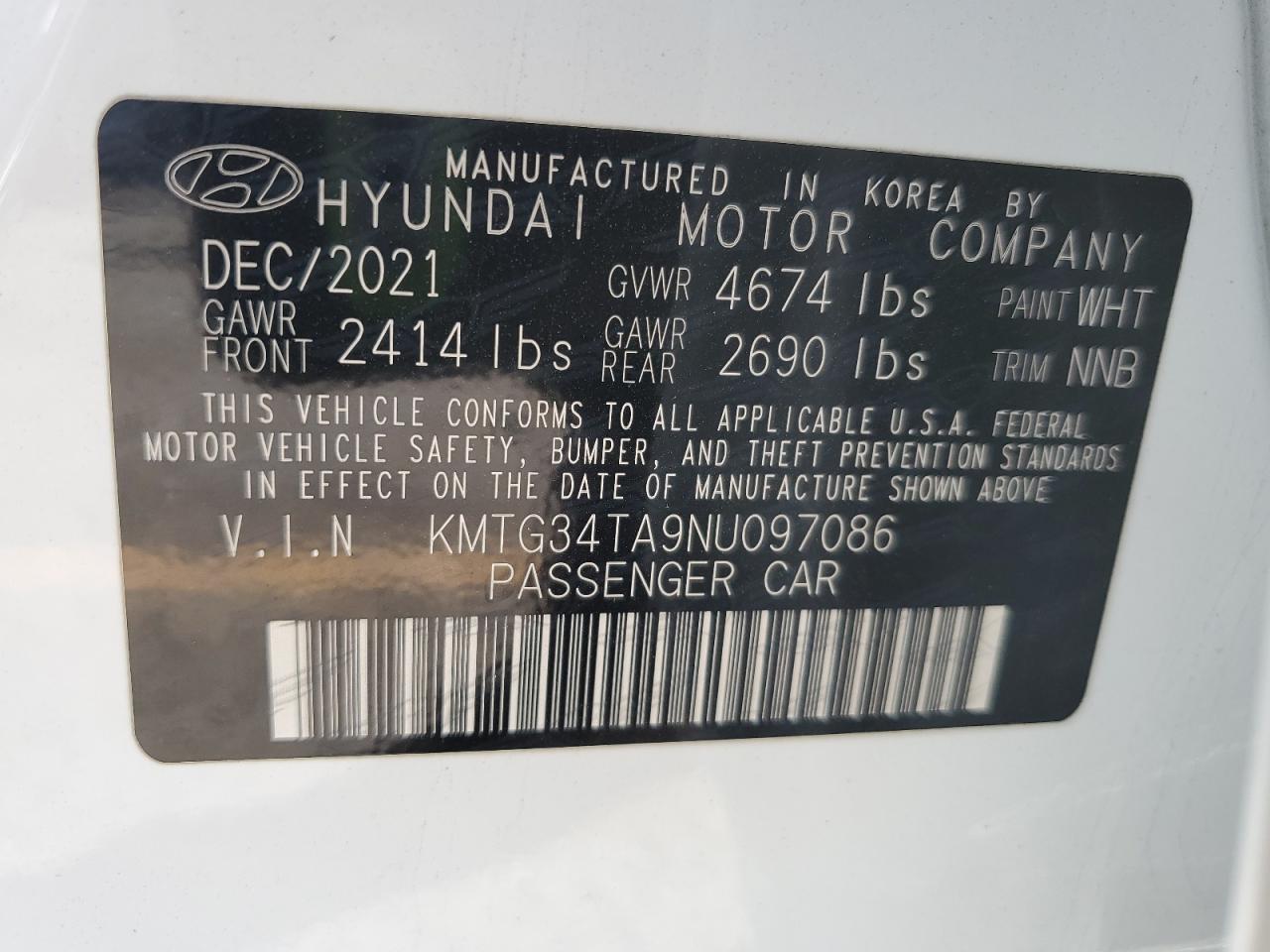 2022 Genesis G70 Base VIN: KMTG34TA9NU097086 Lot: 90707525