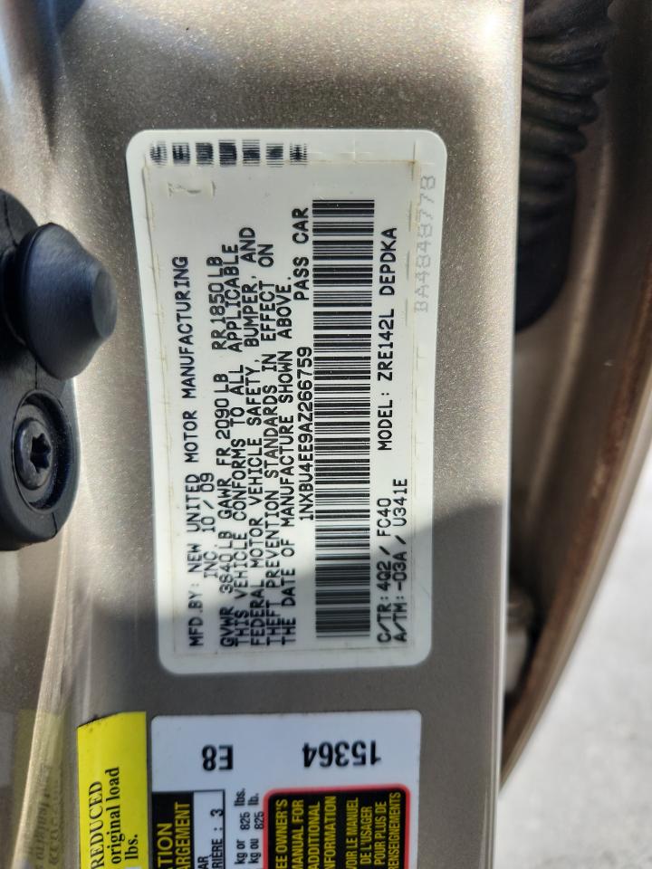 2010 Toyota Corolla Base VIN: 1NXBU4EE9AZ266759 Lot: 85712735